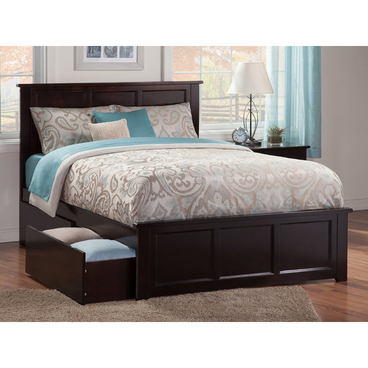 Amear Solid Wood Storage Platform Bed with Under Bed Drawers Lark Manor™ Color: Espresso Size: Queen