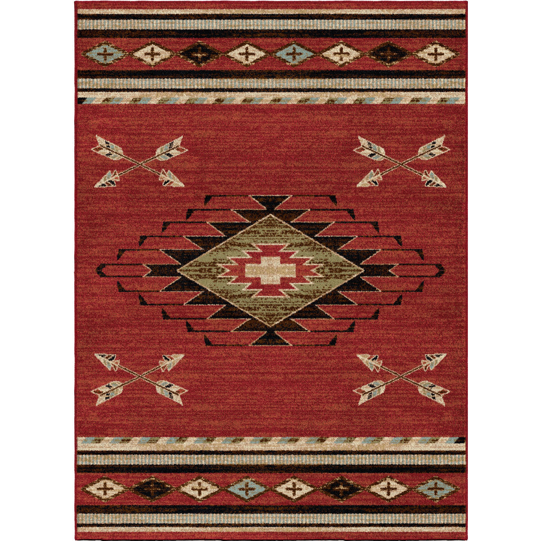 Perrault Southwestern Red Area Rug Loon Peak® Rug Size: Rectangle 7'10" x 9'10"