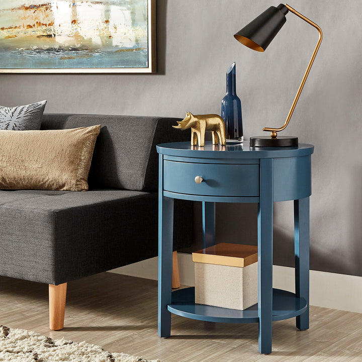 Zaheed End Table with Storage Red Barrel Studio® Color: Bluesteel