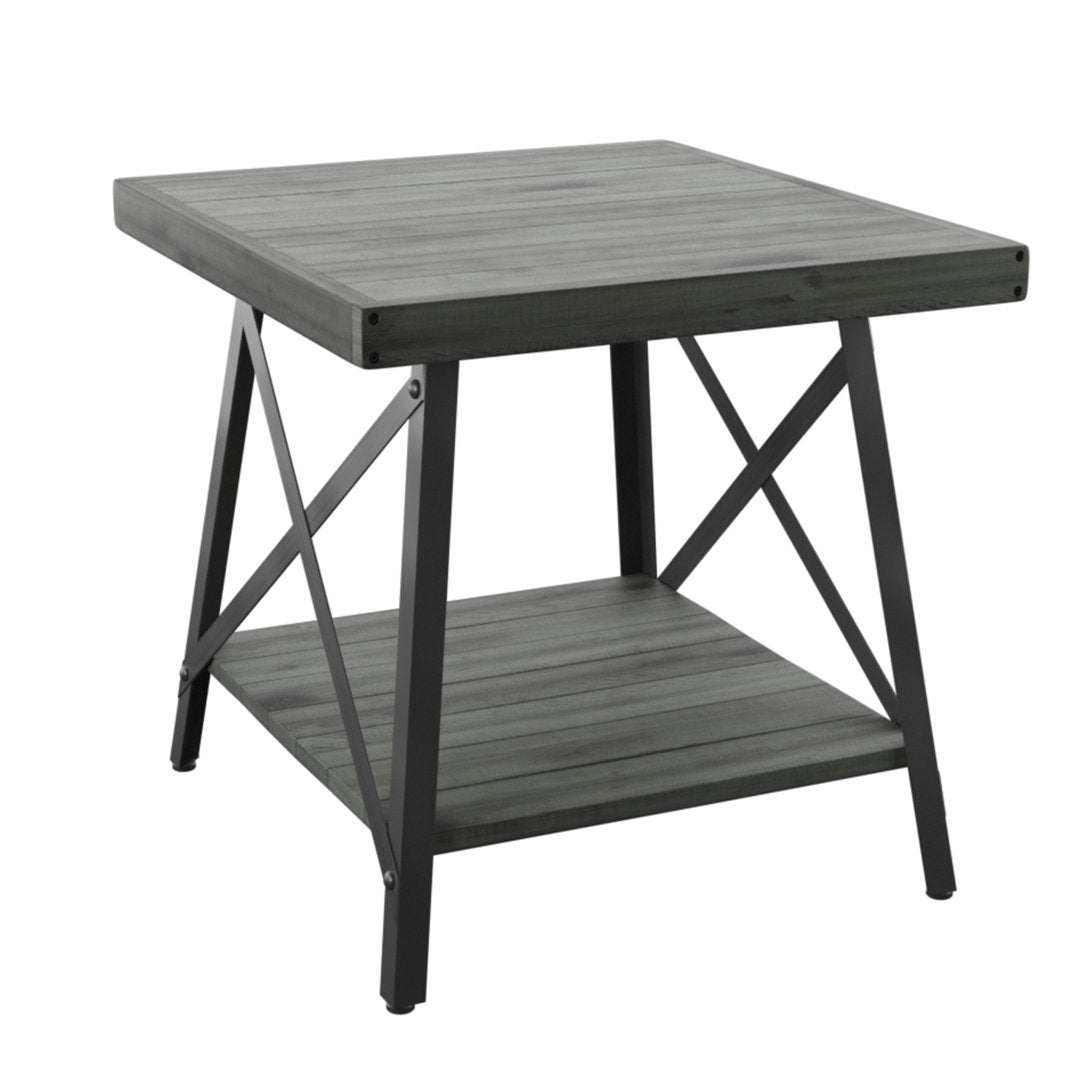Laguna Solid Wood End Table with Storage Sand & Stable™ Color: Gray
