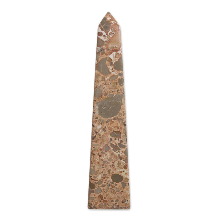 Anneelizabeth Leopard Jasper Gemstone Obelisk Sculpture Mercer41