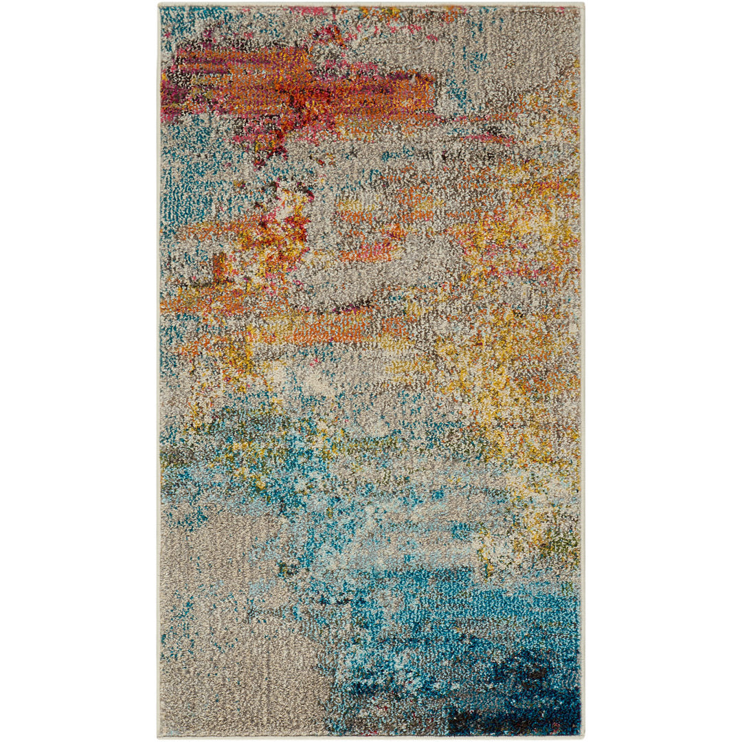Adrihana Abstract Blue/Yellow Area Rug Williston Forge Rug Size: Rectangle 2'2" x 3'9"