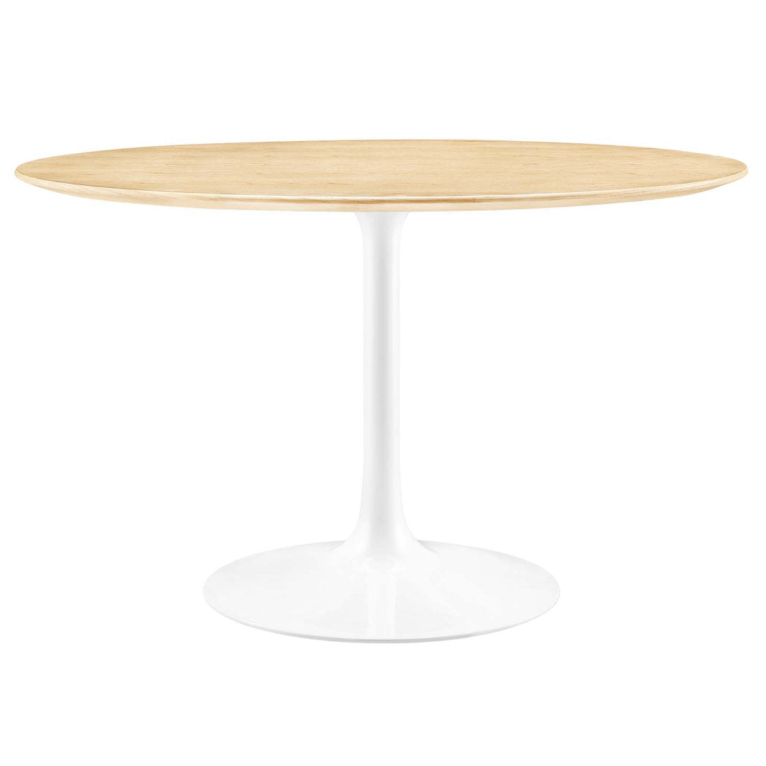 Silver Orchid Fein Oval Dining Table Wade Logan® Base Color: White, Top Color: Natural Size: 48" W x 48" L