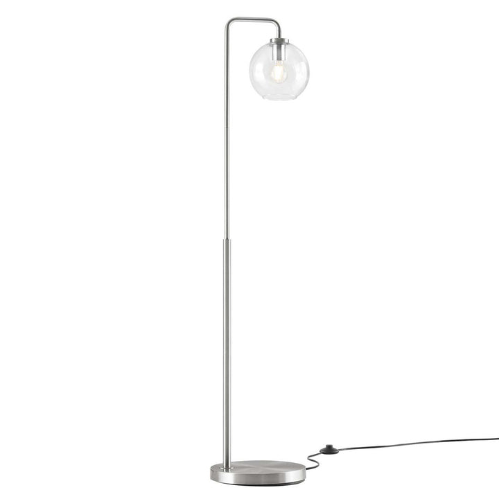 Modway Silo Glass Globe Glass and Metal Floor Lamp Modway Base Finish: Satin Nickel