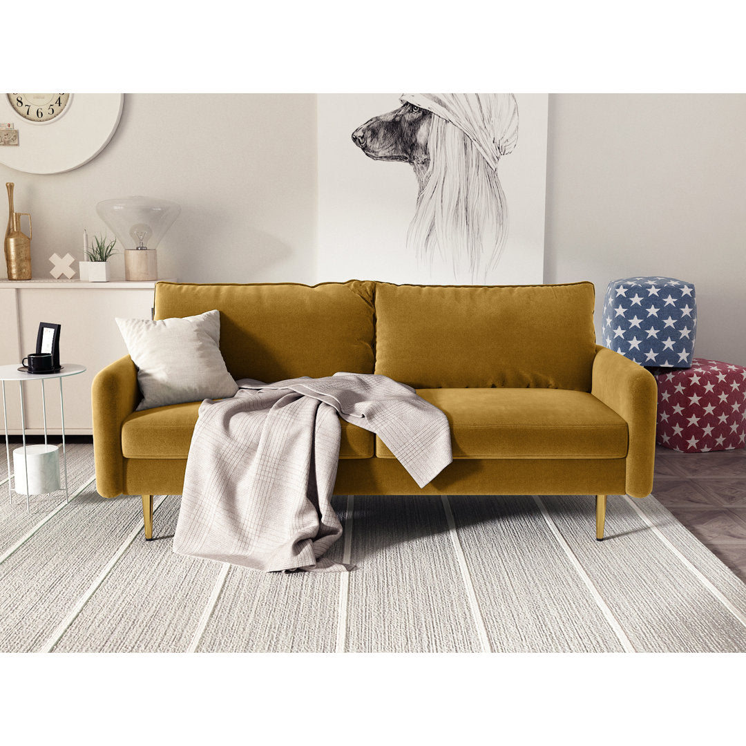 Javonta 70'' Upholstered Sofa Everly Quinn Fabric: Ginger Velvet