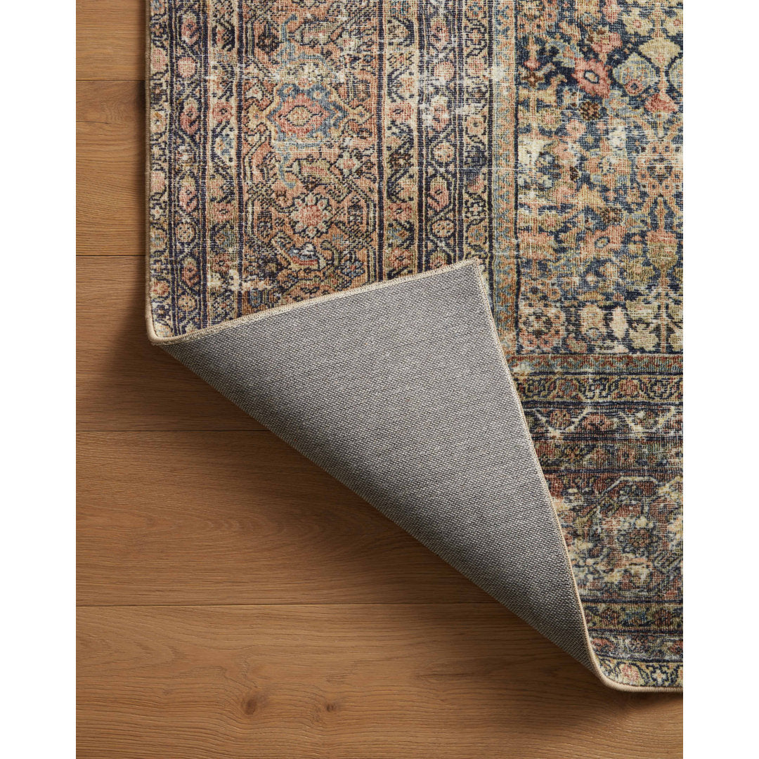Amber Lewis x Loloi Morgan Denim/Multi Rug Amber Lewis x Loloi Rug Size: Runner 2'3" x 7'6"