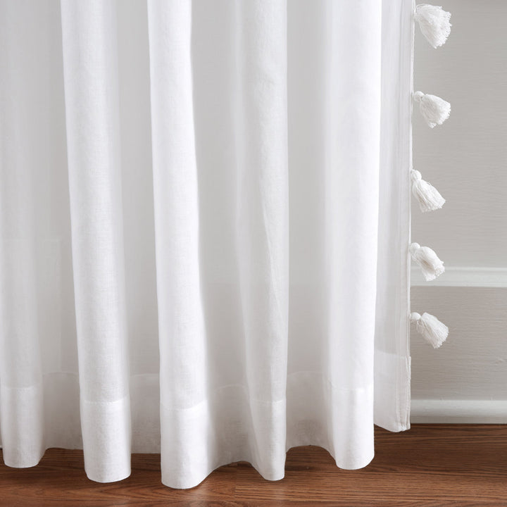 Brackett 100% Cotton Solid Semi-Sheer Rod Pocket Single Curtain Panel Dakota Fields Curtain Color: White