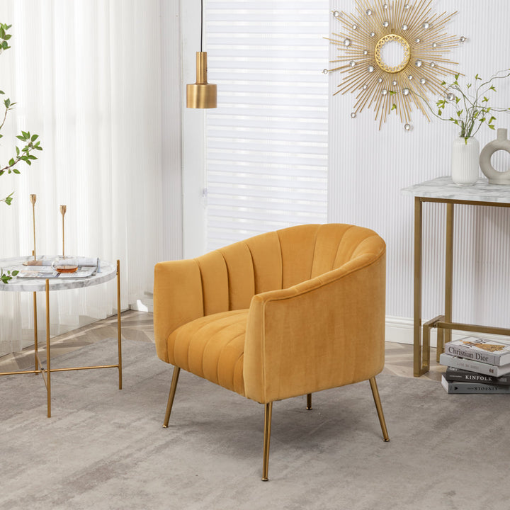 Murrow 28" W Tufted Velvet Armchair Willa Arlo™ Interiors Fabric: Mustard Velvet