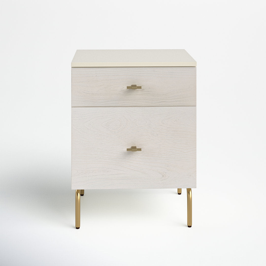 Linaris 2 - Drawer Nightstand Ivy Bronx Color: Cream/White Washed