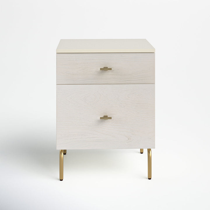 Linaris 2 - Drawer Nightstand Ivy Bronx Color: Cream/White Washed
