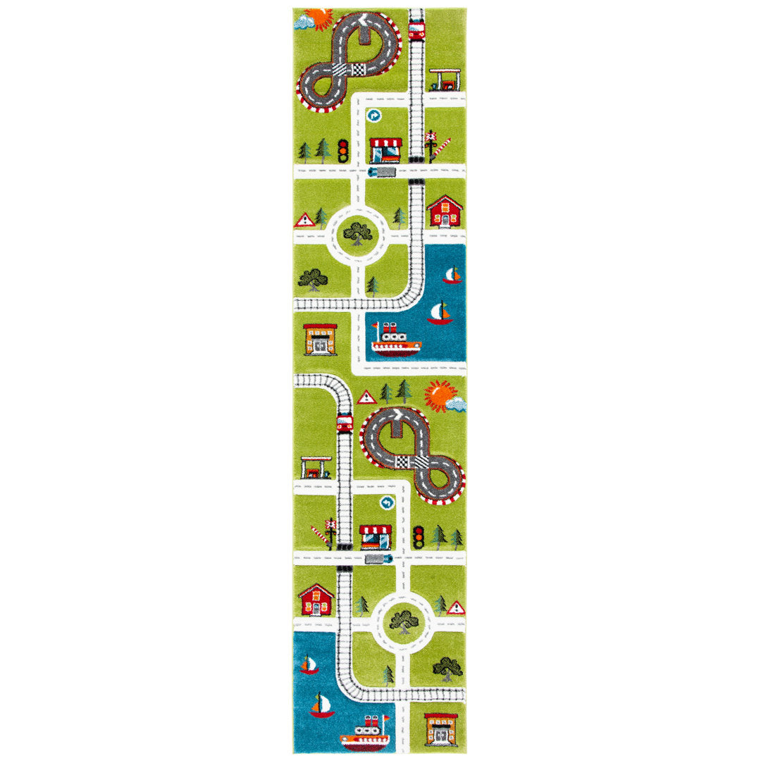 Gaven Green/Ivory Rug Andover Mills™ Baby & Kids Rug Size: Runner 2'3" x 6'