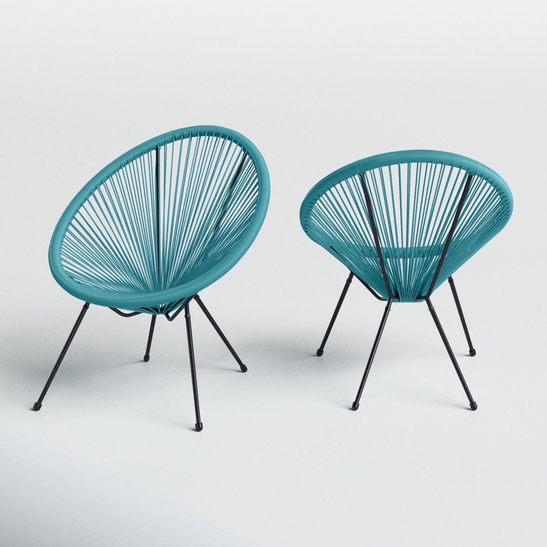 Outdoor Hammock Weave Patio Chair (Set of 2) AllModern Color: Teal
