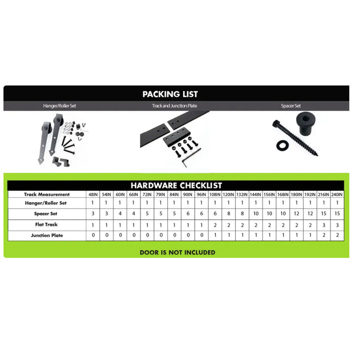 Black Rustic Classic Design Double Track Bypass Two Door Barn Door Hardware Kit( Door Not Included） Homacer Track Length: 60 in.
