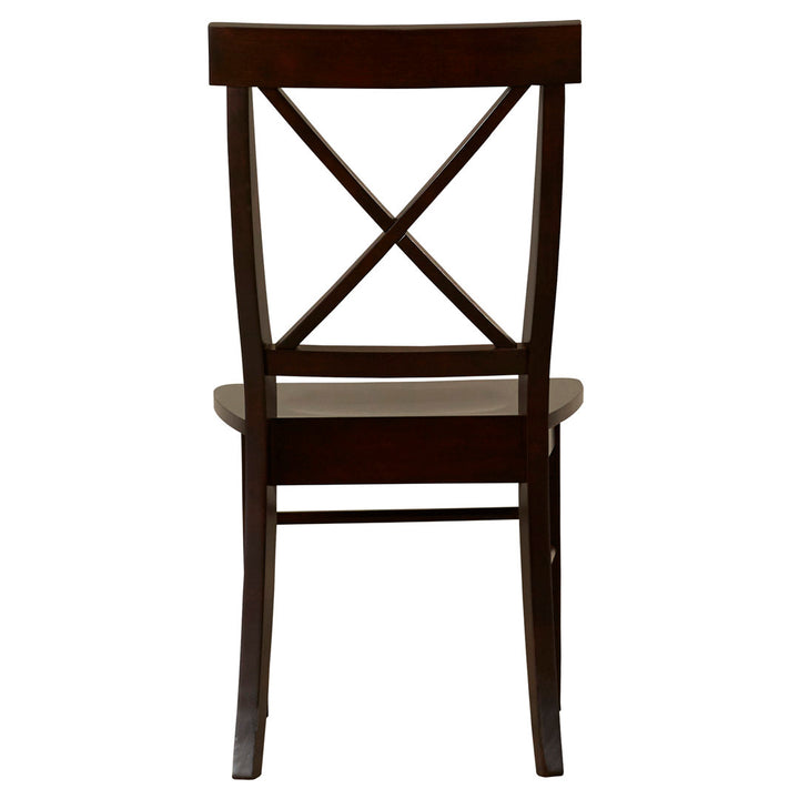 Solid Wood Cross Back Side Chair (Set of 2) August Grove® Color: Rich Mocha