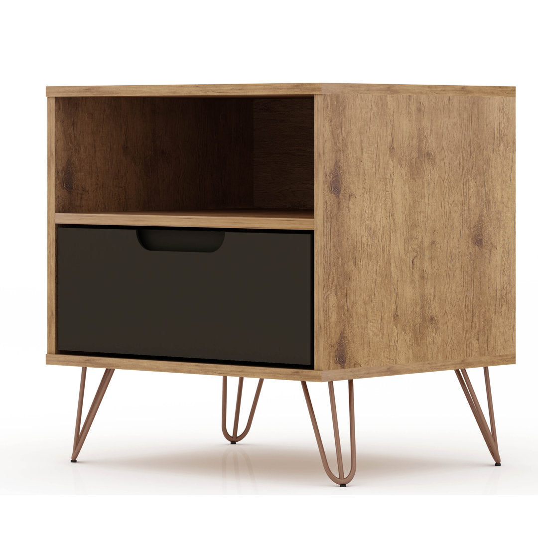 Darbie Drawer Nightstand Zipcode Design™ Color: Nature/Textured Gray Quantity: Set of 2