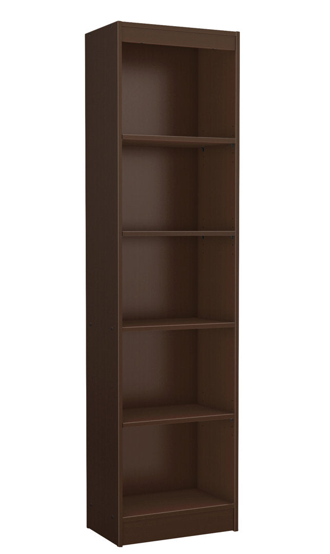 Axess Narrow 5-Shelf Narrow Bookcase Pure White South Shore Color: Chocolate