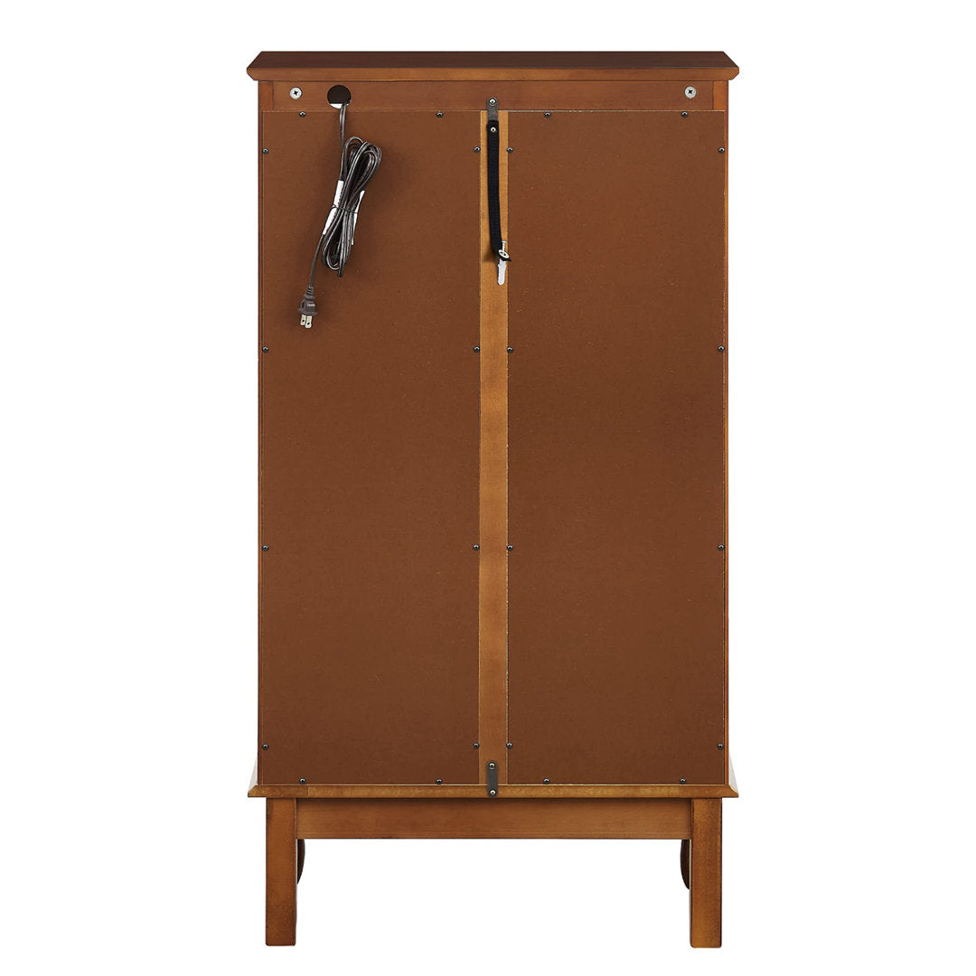 Cenia Lighted Curio Cabinet with Adjustable Shelves and Mirrored Back Panel,not included bulb Alcott Hill® Color: Oak