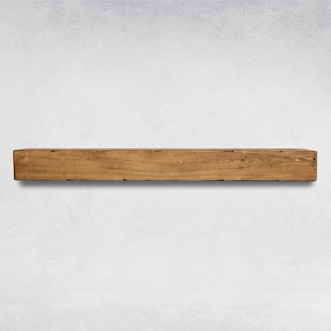 Melodye Rustic Fireplace Shelf Mantel Ebern Designs Shelf Length: 84 in., Finish: Aged Oak