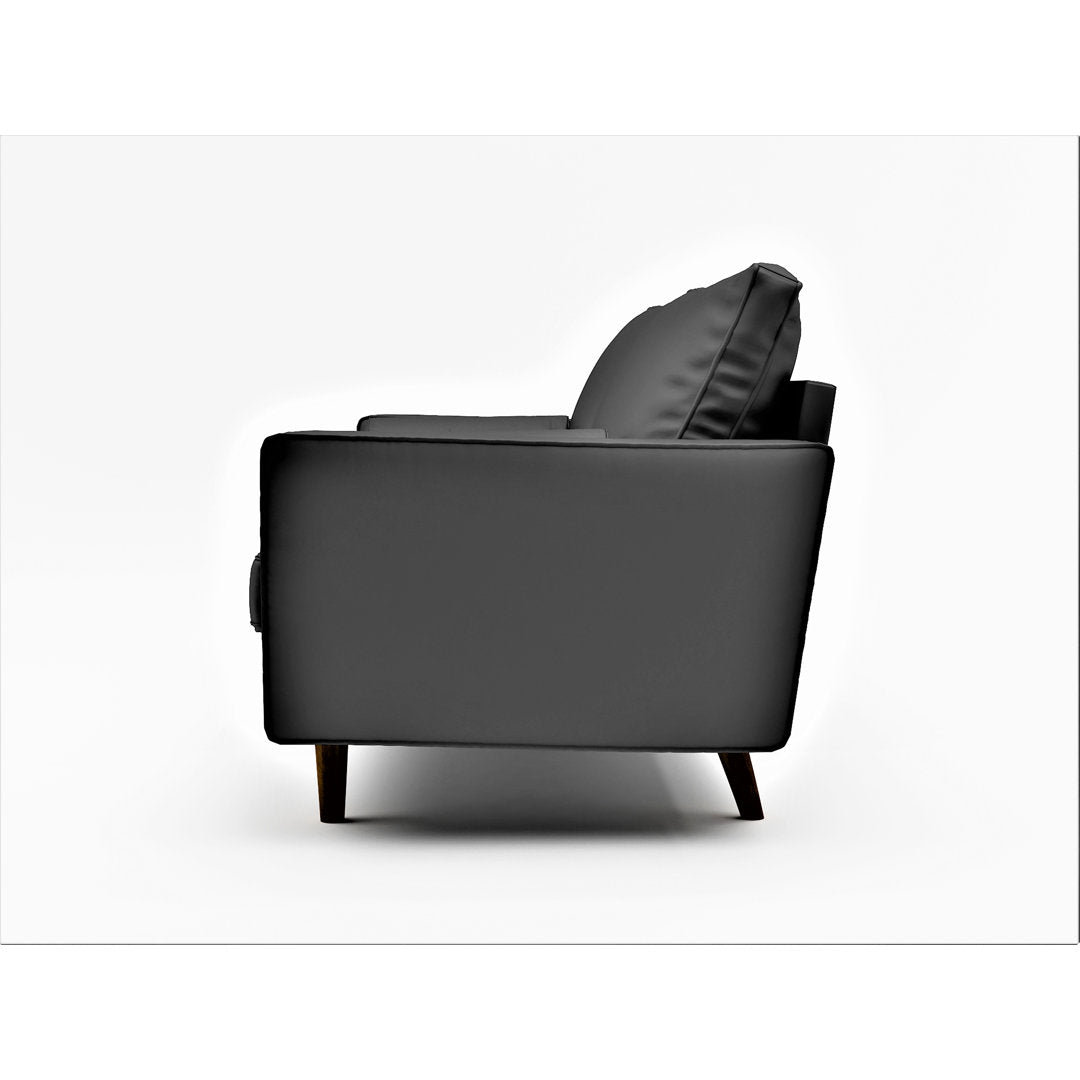 Ashfaq 57.8" Velvet Square Arm Loveseat Wade Logan® Fabric: Faux Leather Black
