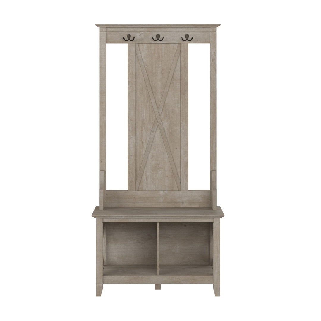 Huckins Hall Tree 32'' Wide with Bench and Shoe Storage Laurel Foundry Modern Farmhouse® Color: Washed Gray