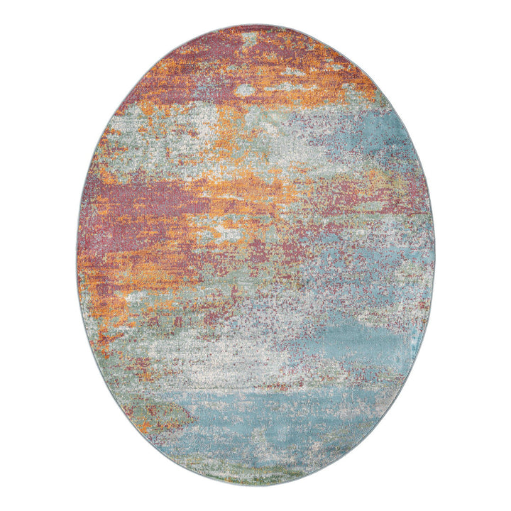 Haefner Abstract Red Area Rug Langley Street® Rug Size: Oval 8'2" x 10'