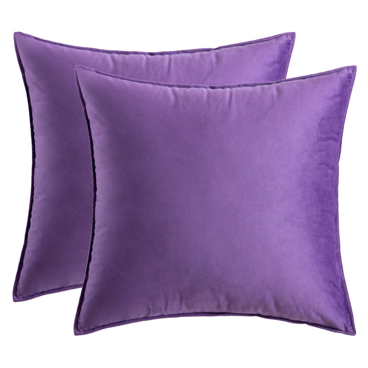 Square Velvet Pillow Cover & Insert WARISI Color: Violet Size: 16" H X 16" W x 5" D