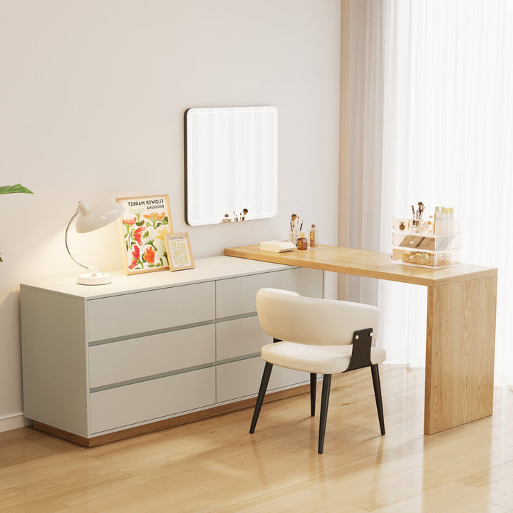 Berek Vanity Extendable Vanity Table with 6 Drawers Modern Home Office Desk Latitude Run®