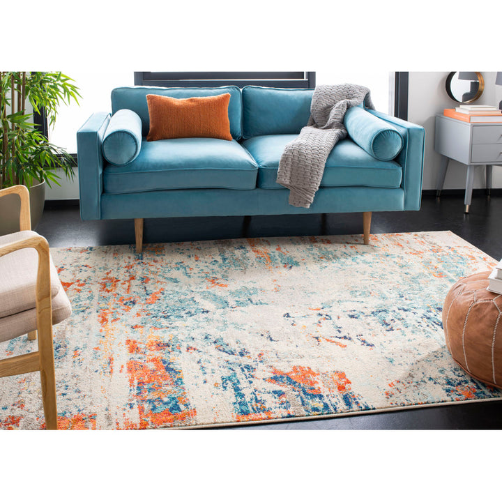 Felty Abstract Cream/Orange/Blue Rug Langley Street® Rug Size: Rectangle 6' x 9'