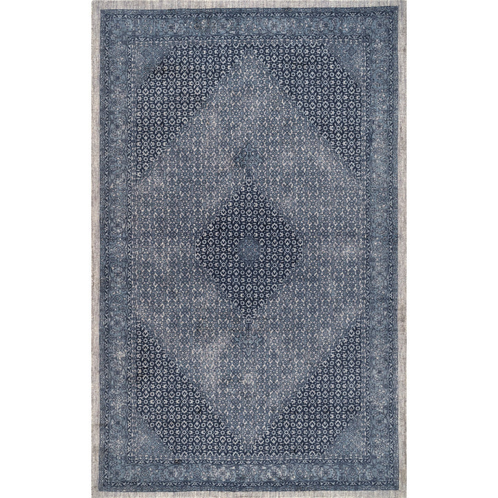 Emette Oriental Handmade Wool Area Rug in Dark Blue Bungalow Rose Rug Size: Rectangle 8'6" x 11'6"