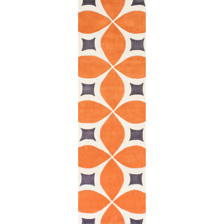 Southam Geometric Accent Rug for Living Room Bedroom Dining Room Entryway Kitchen, Deep Orange/White Wade Logan® Rug Size: Runner 2'6" x 8'