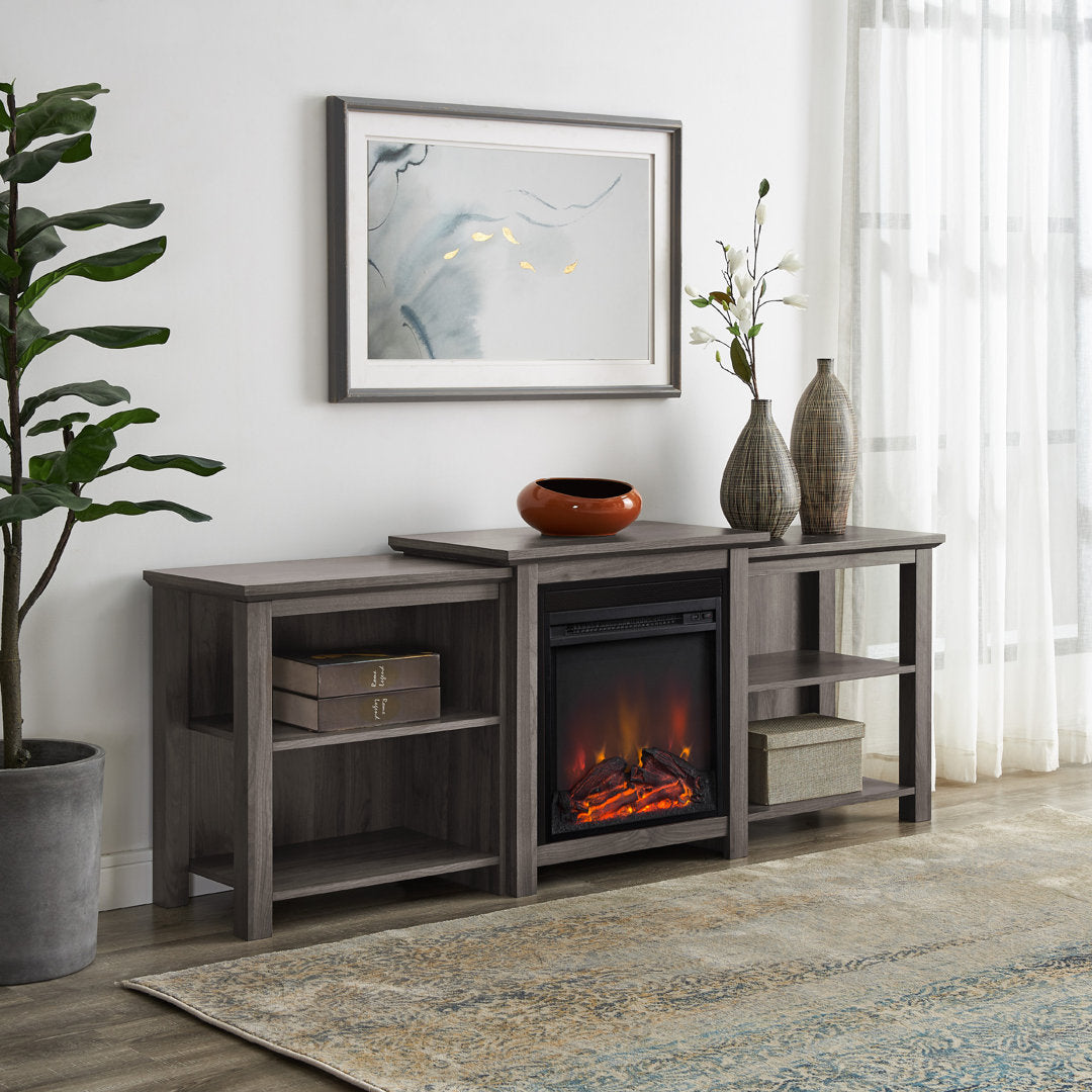 Woodbury 70" Media Console with Electric Fireplace Millwood Pines Color: Slate Gray