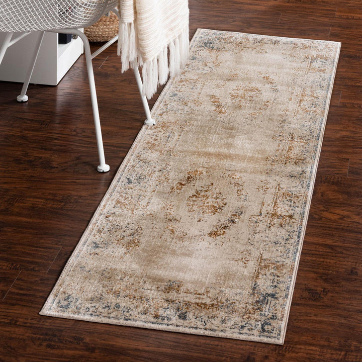 Arlindo Oriental Beige/Brown/Gray/Blue Area Rug Lark Manor™ Rug Size: Runner 2' x 8'