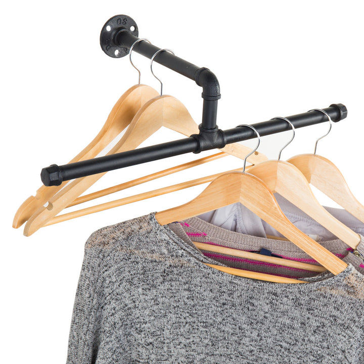 Wall-Mounted T-Bar Pipe Hanging Clothing Rack Symple Stuff