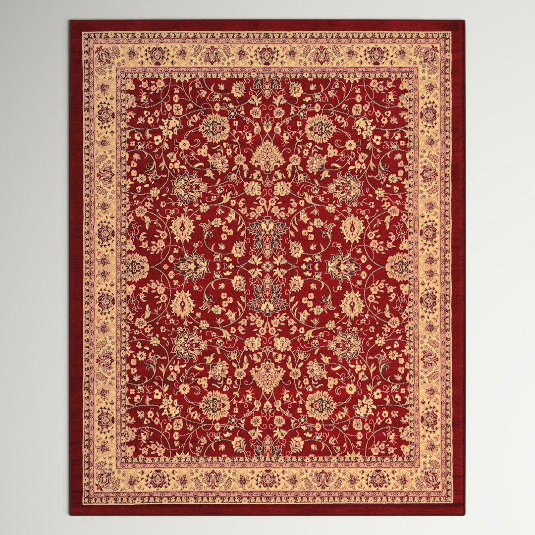 Bhatari Oriental Burgundy Area Rug Winston Porter Rug Size: Rectangle 7'10" x 10'