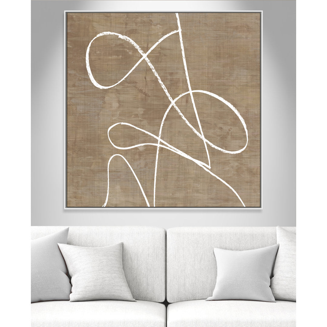 Swooping Lines - Floater Frame Painting on Canvas Joss & Main Size: 46.5" H x 46.5" W x 2" D Format: White