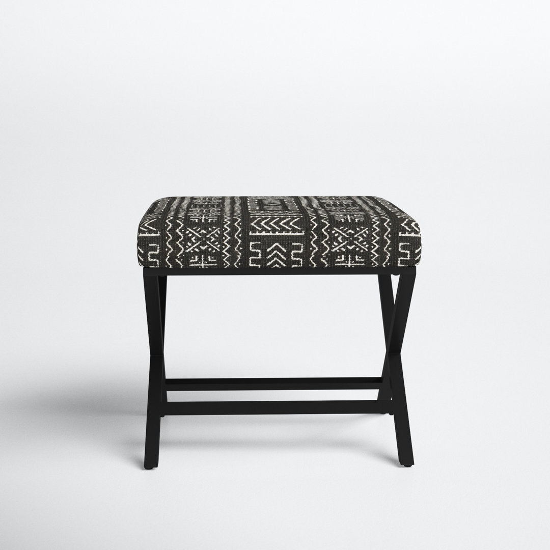 Priscilla 20" Wide Square Standard Ottoman Joss & Main Body Fabric: Geometric Eclectic Black/White