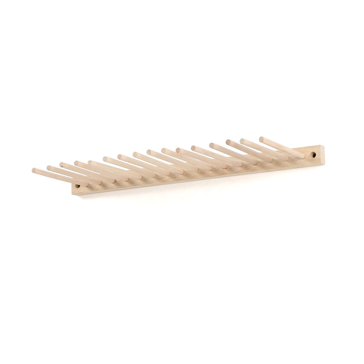 Danyia Solid Wood Wall Mounted Wine Glass Rack in Natural George Oliver