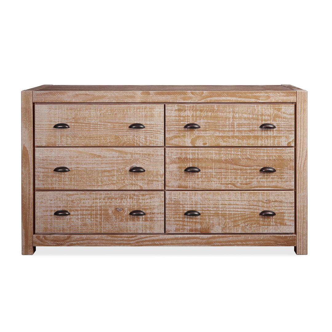 Montauk 6 Drawer Double Dresser Grain Wood Furniture Color: Driftwood