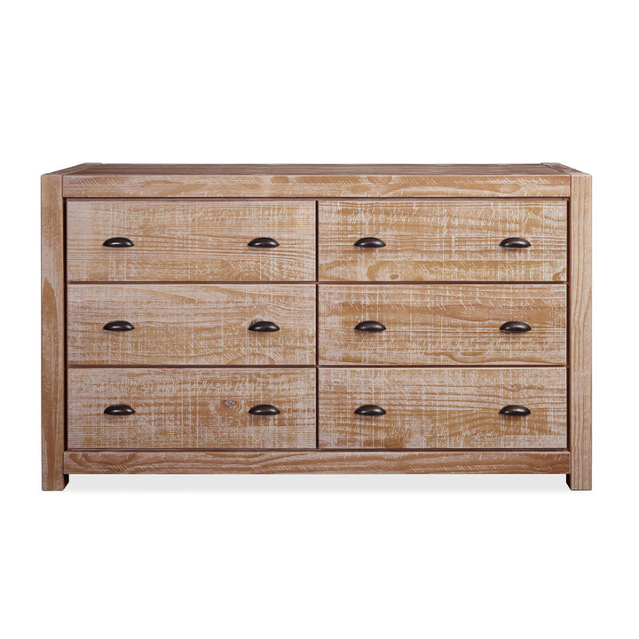 Montauk 6 Drawer Double Dresser Grain Wood Furniture Color: Driftwood