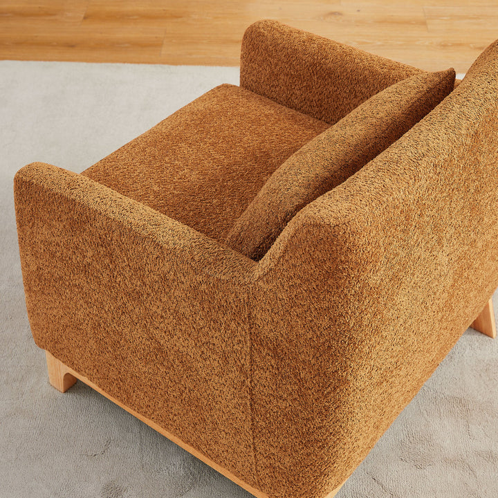 Jazmere 31.5" Armchair Mercer41 Leg Color: Natural Fabric: Curry Rustic Orange Boucle