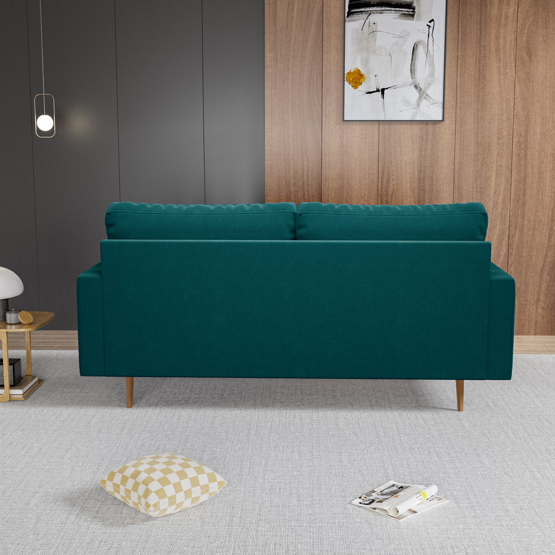 Markham 70" Velvet Square Arm Sofa Willa Arlo™ Interiors Fabric: Teal Blue Polyester