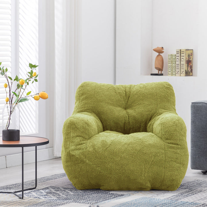 Medium Bean Bag Chair Viv + Rae™ Body Fabric: Lawn Green Faux Fur