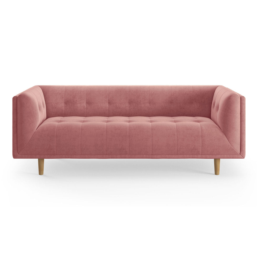 George 82" Velvet Tuxedo Arm Sofa AllModern Fabric: Blush Velvet