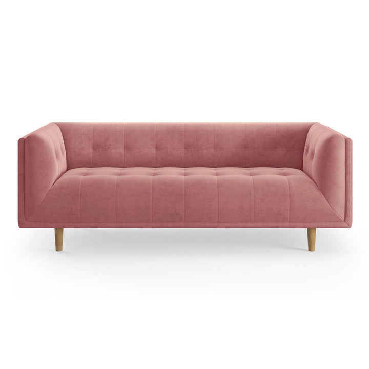 George 82" Velvet Tuxedo Arm Sofa AllModern Fabric: Blush Velvet