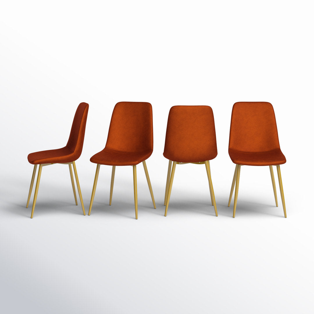 Heffron Velvet Upholstered Side Chair (Set of 4) Zipcode Design™ Upholstery Color: Gold Terra