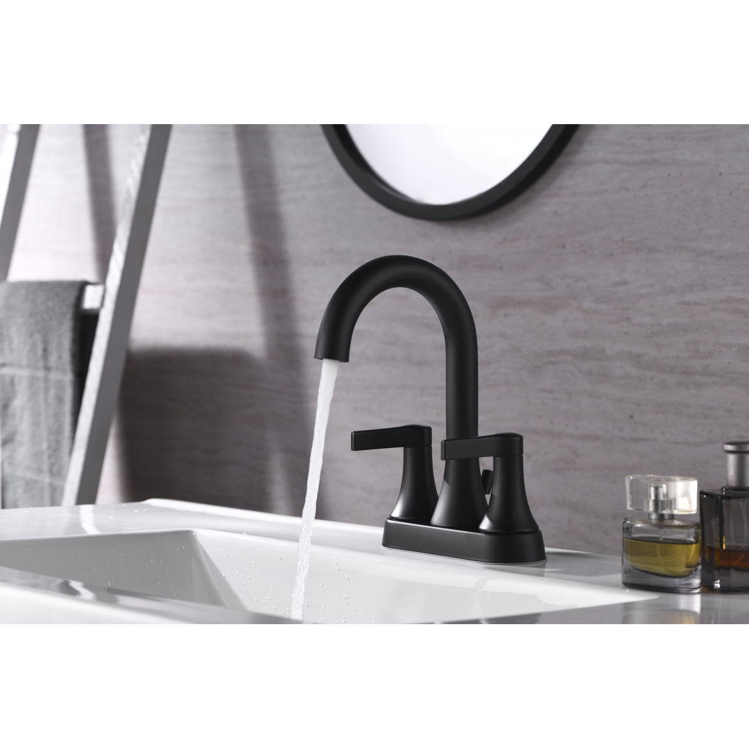 Davvid Two-Handle Centerset Bathroom Faucet with Drain Assembly Wrought Studio™ Finish: Oil Rubbed Bronze