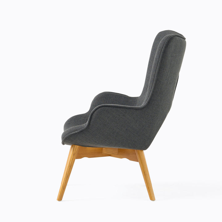 Dayon 68.58Cm Wide Tufted Polyester Lounge Chair and Ottoman George Oliver Fabric: Dark Gray Fabric