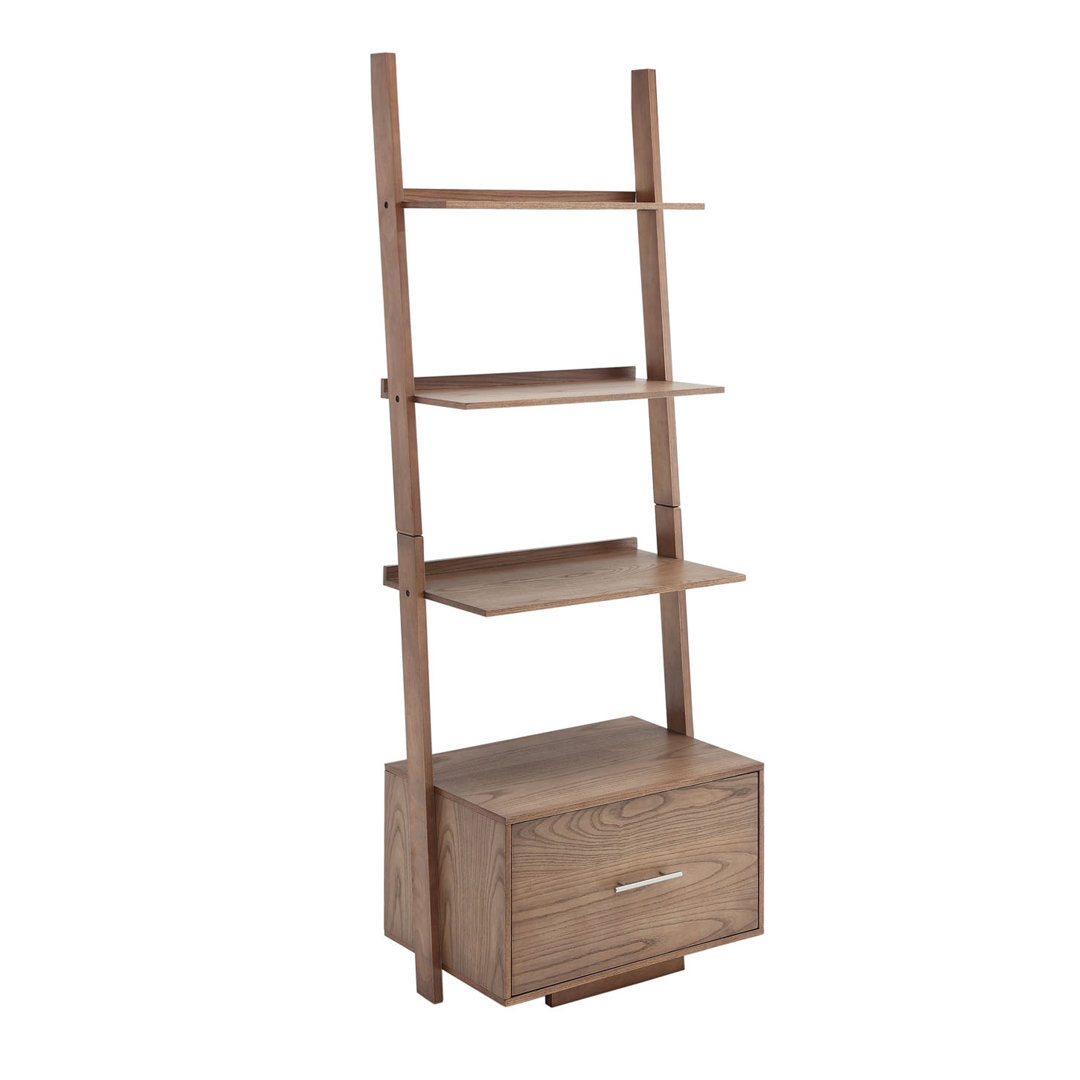 69'' H x 24.75'' W Solid Wood Ladder Bookcase Ebern Designs Color: Driftwood