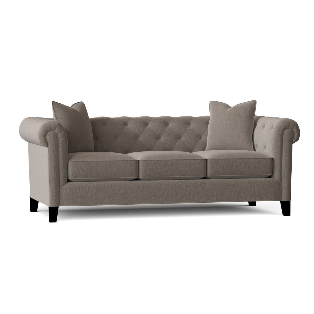 Caspar 82" Velvet Rolled Arm Chesterfield Sofa with Reversible Cushions Willa Arlo™ Interiors Body Fabric: Heavenly Cinder Chenille