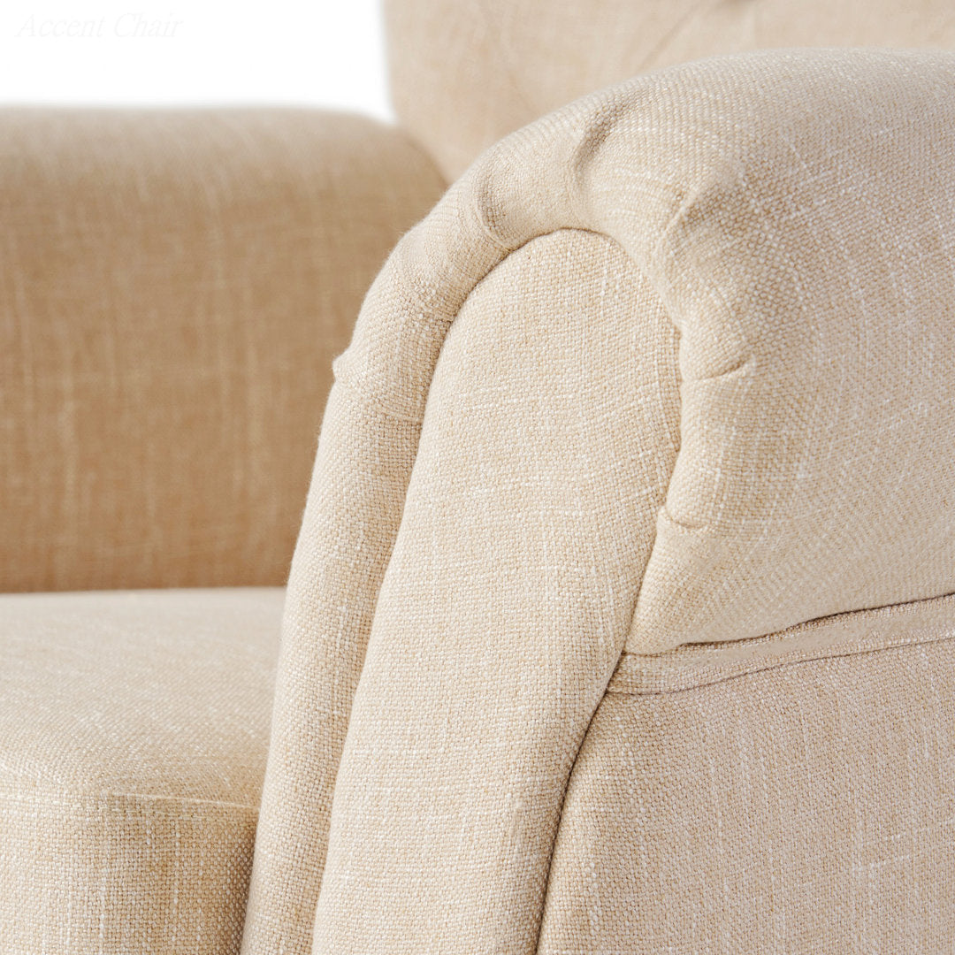 Losoto 91.44cm Wide Tufted Polyester Armchair Alcott Hill® Fabric: Light Beige Fabric